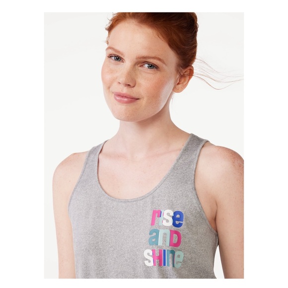 Joyspun Women's Print Tank Top and Shorts Pajama Set, color: medium heather gray - Picture 4 of 6